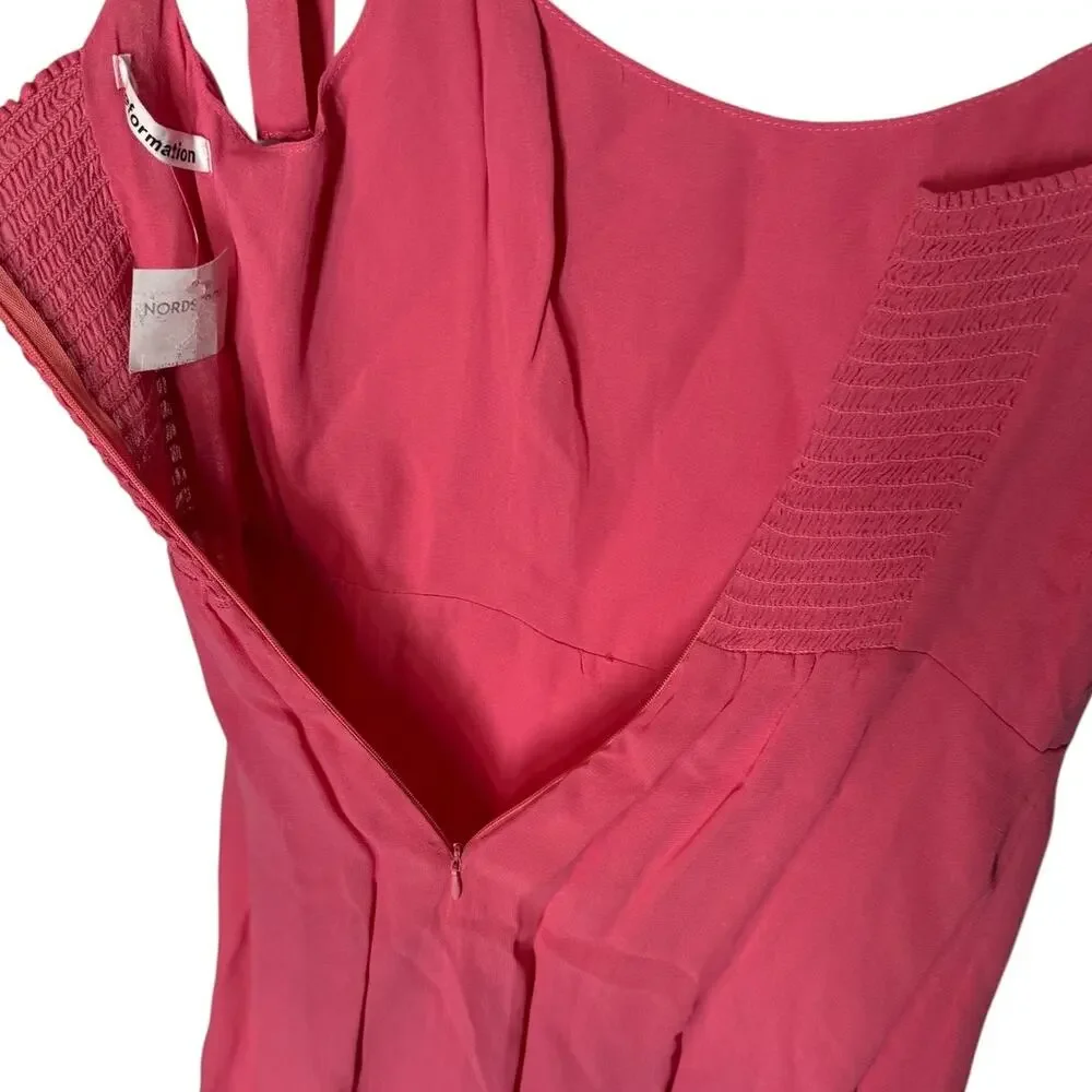 Reformation Annabell Dress Pink Tie Strap Size 4 NWT - Picture 7 of 13